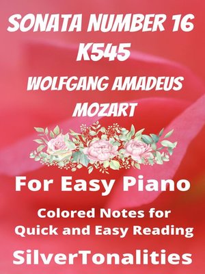 cover image of Piano Sonata Number 16 K545 for Easy Piano